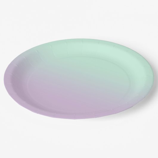 Assiettes En Carton Mint Esthétique Pastel Et Ombre Gradient Lilac (Angle)