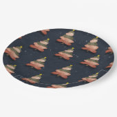 Assiettes En Carton Minuit Bleu Arbre de Noël Grand Motif (Angle)