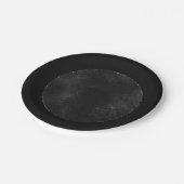 Assiettes En Carton Minuit Onyx Romance | Black Satiny Grunge Damask (Angle)