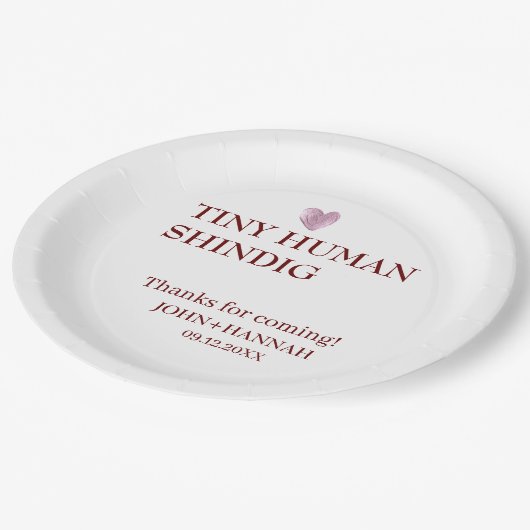 Assiettes En Carton Minuscule Humain Shindig Funny Baby shower Co-ed (Angle)