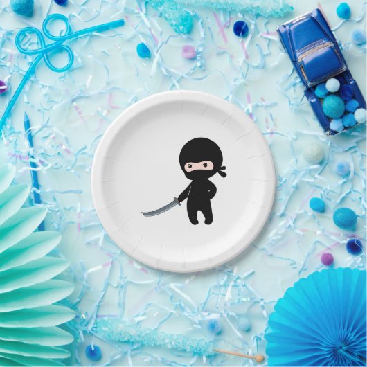 Assiettes En Carton Minuscule Ninja en colère (Fête)