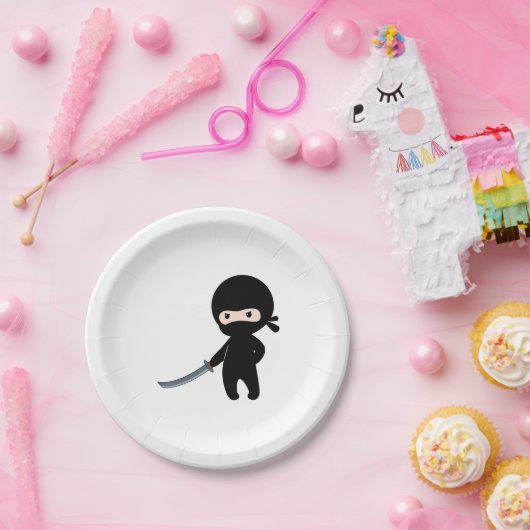 Assiettes En Carton Minuscule Ninja en colère (Fête)