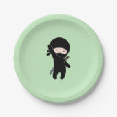 Assiettes En Carton Minuscule Ninja vert (Devant)