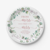 Assiettes En Carton Miss à Mrs Greenery Baby Shower  (Devant)