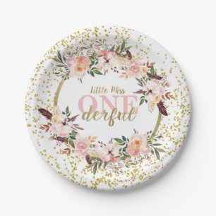 Assiettes En Carton Miss ONEderful Birthday Plates