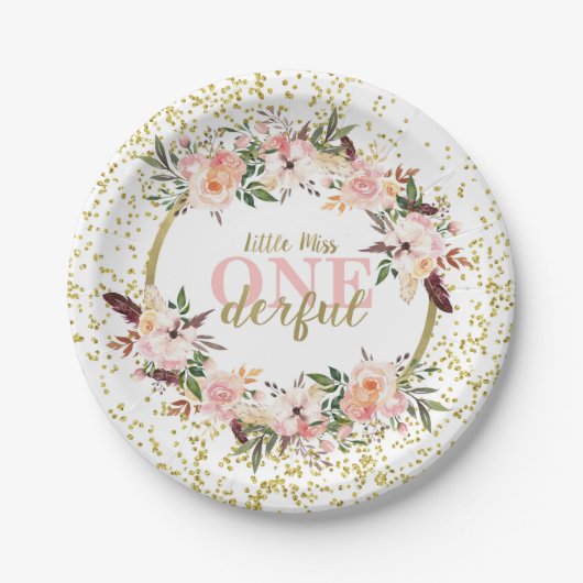 Assiettes En Carton Miss ONEderful Birthday Plates (Devant)