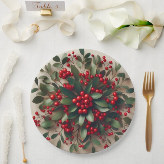 Assiettes En Carton Mistletoe (Mariage)