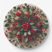 Assiettes En Carton Mistletoe (Devant)