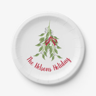 Assiettes En Carton Mistletoe Plaques en papier de vacances 7"
