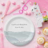 Assiettes En Carton Misty Mountains Range Mariage personnalisé (Fête)