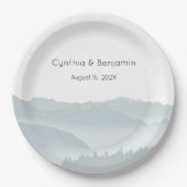 Assiettes En Carton Misty Mountains Range Mariage personnalisé (Devant)