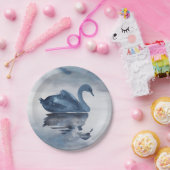 Assiettes En Carton Misty Reflections | Dusty Blue Swan Lake Mariage (Fête)
