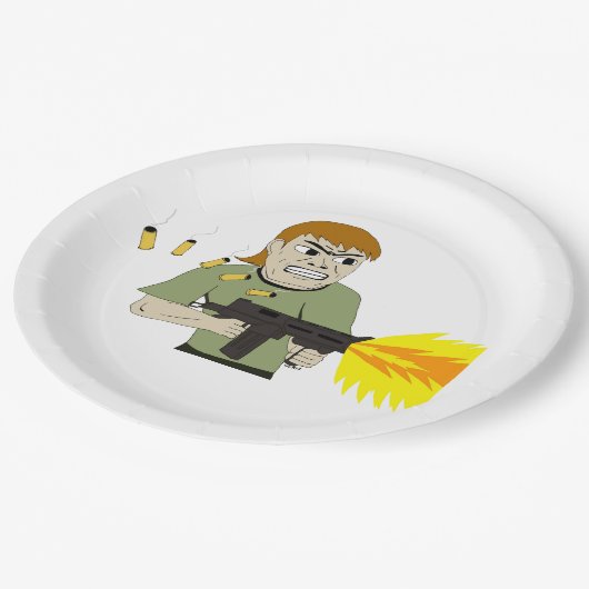 Assiettes En Carton mitrailleuse (Angle)