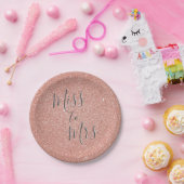 Assiettes En Carton Mlle à Mme Fête des mariées Party Rose Parties sci (Fête)