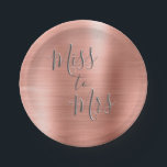 Assiettes En Carton Mlle à Mme Fête des mariées Rose de la fête Gold R<br><div class="desc">De Miss à Mme Fête des mariées ou Bachelorette Party Rose Rose Gold Elegant Faux Plaques en papier métallique en acier inoxydable. Les plaques de papier From Miss à Mrs utilisent l'arrière - plan or rose populaire et la typographie grise. Cette plaque en papier fait partie d'une collection Miss to...</div>