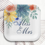 Assiettes En Carton Mlle À Mme Floral Succulent Fête des mariées Macar<br><div class="desc">Mademoiselle à Mme Floral Succulent Macaron Fête des mariées Plaques de papier de fête comporte d'élégantes fleurs d'aquarelle sur un arrière - plan blanc. Personnalisez en modifiant le texte dans les zones de texte fournies. Conçu pour vous par ©Evco Studio www.zazzle.com/store/evcostudio</div>