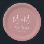 Assiettes En Carton Mme à Mme Fête des mariées Puce Pink Calligraphy<br><div class="desc">Mme à Mme Fête des mariées Pink Calligraphy Plaques en papier</div>