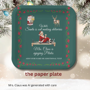 Assiettes En Carton Mme Claus aime le Pilates Nom