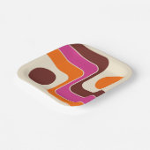 Assiettes En Carton Mod 1970s Retro Style Geometric Design (Angulaire)