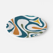 Assiettes En Carton Mod Swirl Trippy Retro Moderne Motif Abstrait (Angle)