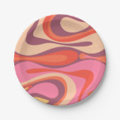 Assiettes En Carton Mod Thang Trippy Retro Moderne Motif Abstrait (Devant)