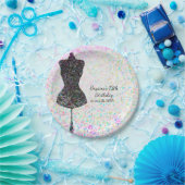 Assiettes En Carton Mode Confetti Mannequin Moderne Personnalisé (Fête)