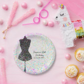 Assiettes En Carton Mode Confetti Mannequin Moderne Personnalisé (Fête)