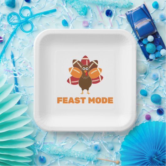 Assiettes En Carton Mode fête Action de grâces et football (Fête)