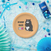 Assiettes En Carton Mode grumeux sur drôle de gros chat (Fête)