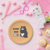 Assiettes En Carton Mode grumeux sur drôle de gros chat (Fête)