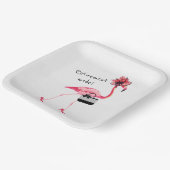 Assiettes En Carton Mode retraite ! Flamant rose rose chic (Angulaire)