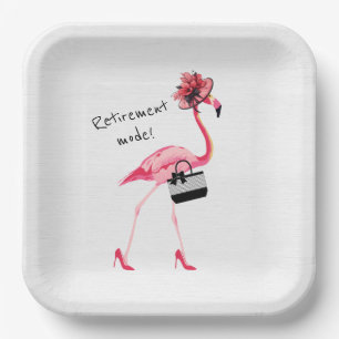 Assiettes En Carton Mode retraite ! Flamant rose rose chic