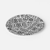 Assiettes En Carton Modèle africain ethnique #8 noir et blanc (Angle)