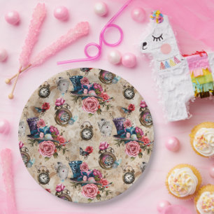 Assiettes En Carton Modèle Alice au Pays des Merveilles