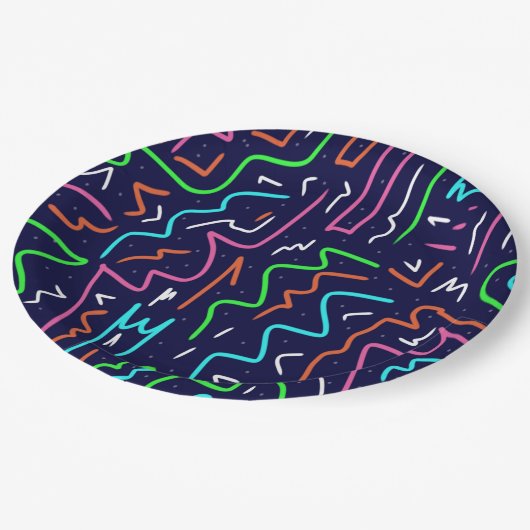 Assiettes En Carton Modèle d'âge spatial - Impression Abstraite (Angle)