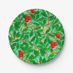 Assiettes En Carton Modèle d'arbre de litchi de William Morris, vert c