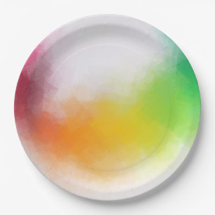 Assiettes En Carton Modèle d'art Abstrait coloré et moderne tendance