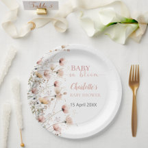modèle d'assiettes en papier floral fleurs sauvage