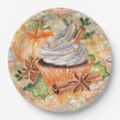 Assiettes En Carton Modèle d'automne de Thanksgiving (Devant)