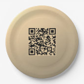 Assiettes En Carton Modèle de code QR immédiatement modifiable | Or Fa (Devant)