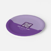 Assiettes En Carton Modèle de code QR moderne éditable | Violets (Angle)