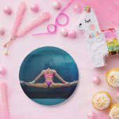 Assiettes En Carton Modèle de condition physique féminine Split Thunde (Fête)