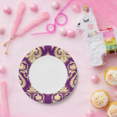 Assiettes En Carton Modèle de Damas 4 (Fête)