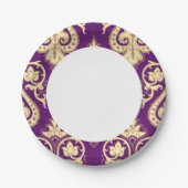 Assiettes En Carton Modèle de Damas 4 (Devant)