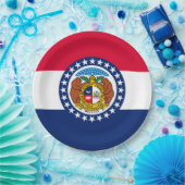 Assiettes En Carton Modèle de drapeau d'État du Missouri (Fête)