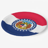 Assiettes En Carton Modèle de drapeau d'État du Missouri (Angle)