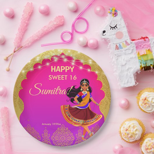 Assiettes En Carton Modèle de fête d'anniversaire des filles de Bollyw (Fête)