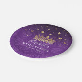Assiettes En Carton Modèle de fête d'anniversaire Quinceanera Violet D (Angle)