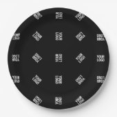 Assiettes En Carton Modèle de Motif Logo moderne unique | Black (Devant)