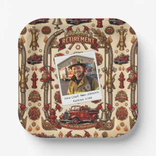 Assiettes En Carton Modèle de photo pour la fête de retraite d'un pomp